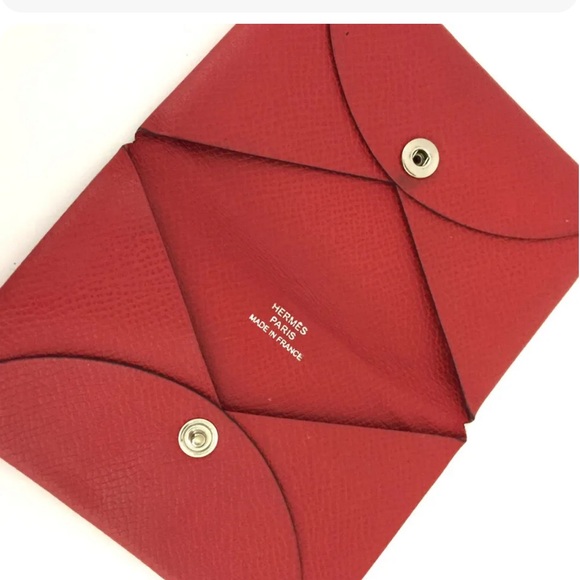 Hermes Veau Epsom leather card case w/box - Picture 2 of 6